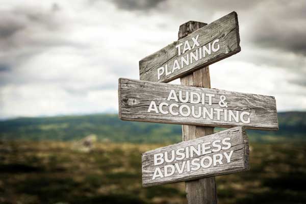 Tax Planning, Audit & Accounting Business, Advisory Sign Boston CPA Firm